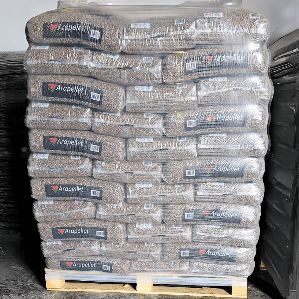 Arapellet ENplus A1 und DINplus – Palette mit 77 Säcken à 15 kg